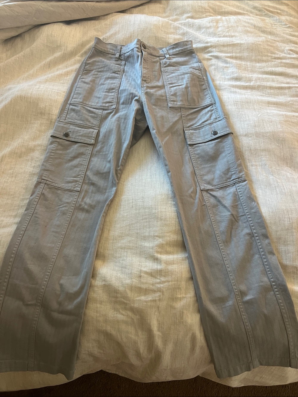Madewell Women’s Light Blue Gray Cargo Pants - Classic Utility Style